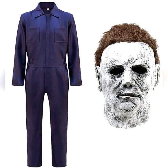 NEW! Prison Jail Jumpsuit Inmate Uniform Mechanic Michael Myers Costume (L) Navy - Picture 1 of 10